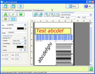 Screenshot of EASYBARCODELABEL