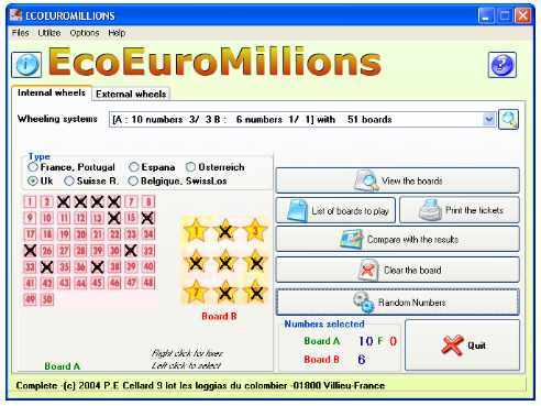 Screenshot of EcoEuroMillions